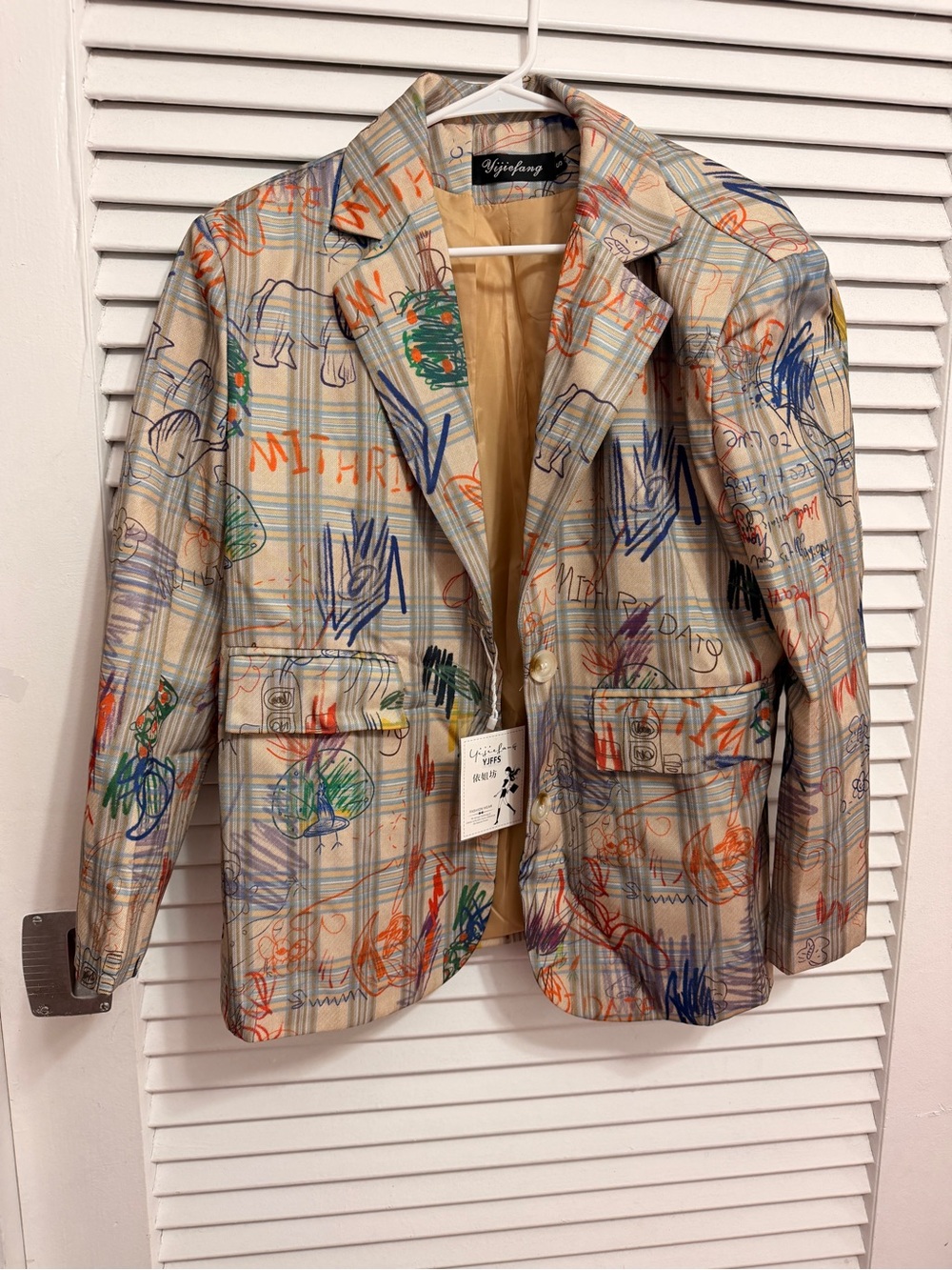 NWT UNIQUE ARTSY GRAPHIC OVERSIZE BLAZER